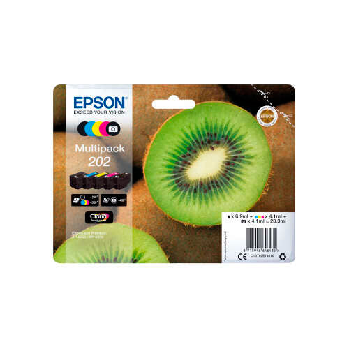 Epson 202 Pack de 5 Cartuchos de Tinta Originales - C13T02E74010 - Prinkweb