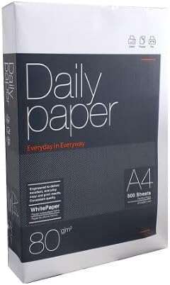 Daily Paper Papel A4 80gr. 210x297mm (500 Hojas) Blanco - Cantidad: 5 - Prinkweb