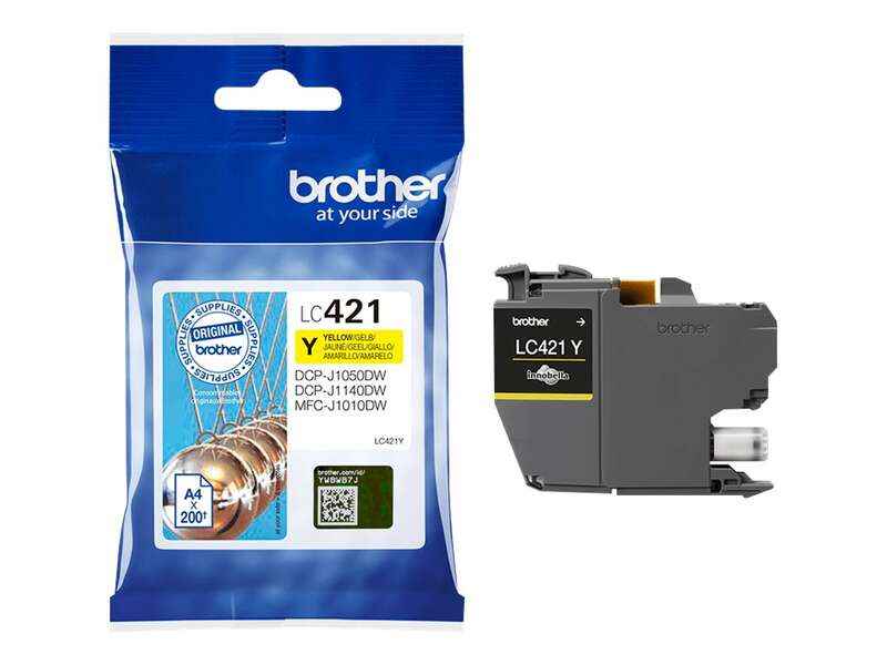 Brother LC421 Amarillo Cartucho de Tinta Original - LC421Y - Prinkweb