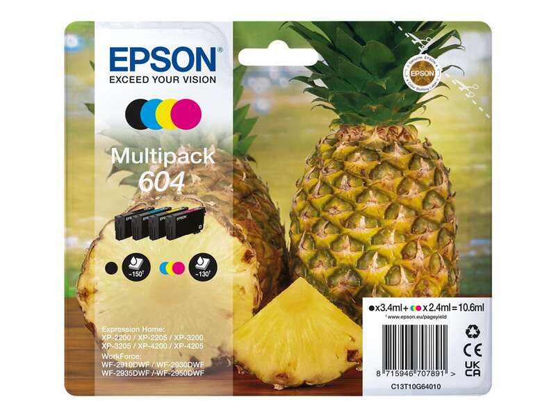 Epson 604 Pack de 4 Cartuchos de Tinta Originales - C13T10G64010 - Prinkweb