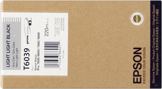 Epson T6039 Negro Light Light Cartucho de Tinta Original - C13T603900 - Prinkweb