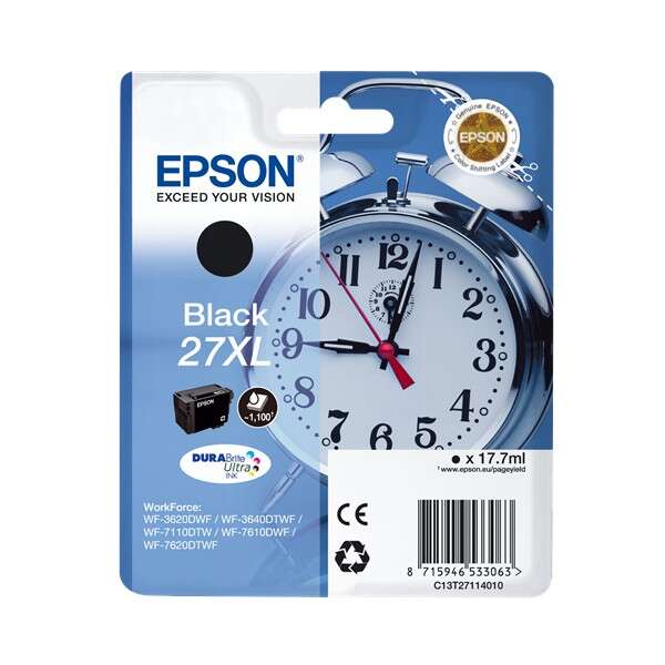 Epson T2711 (27XL) Negro Cartucho de Tinta Original - C13T27114012 - Prinkweb