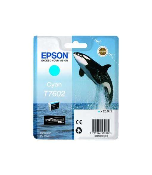 Epson T7602 Cyan Cartucho de Tinta Original - C13T76024010 - Prinkweb