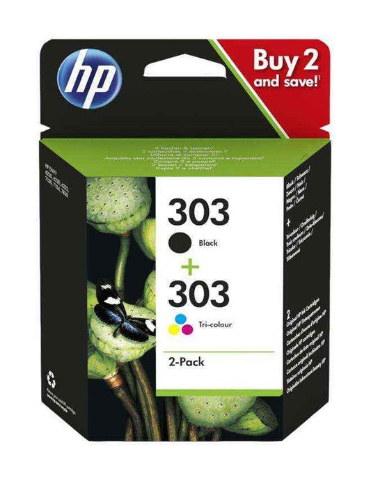 HP 303 Negro + Color Pack de 2 Cartuchos de Tinta Originales - 3YM92AE - Prinkweb