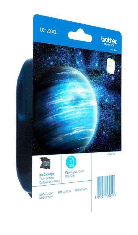 Brother LC1280XL Cyan Cartucho de Tinta Original - LC1280XLCBP - Prinkweb