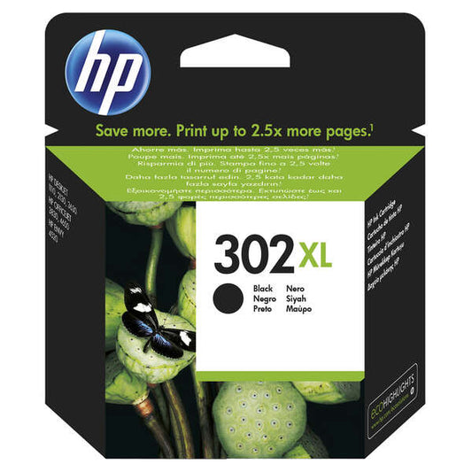 Cartucho de tinta HP 302XL Negro Original - F6U68AE